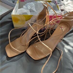 Chrishell Lucite Detail Nude Heels - brand new, never worn - in box - size 8.5